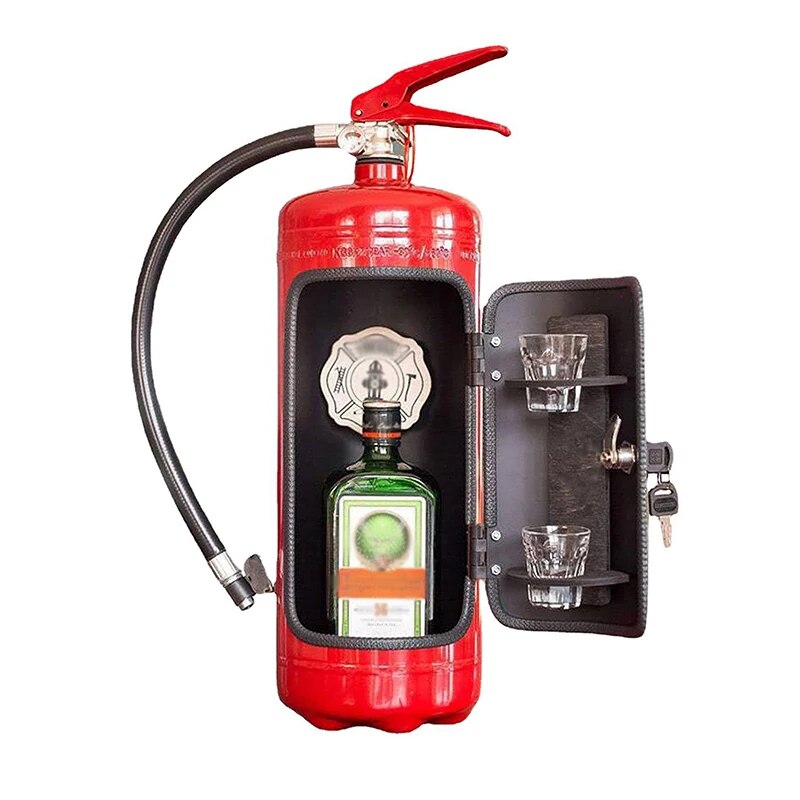 Fire Extinguisher Style Bottle Holder | Decorative Drink Stand
