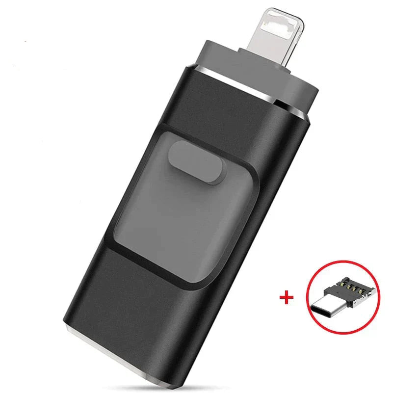 USB Flash Drive with Multi-Connector for Smartphone Storage