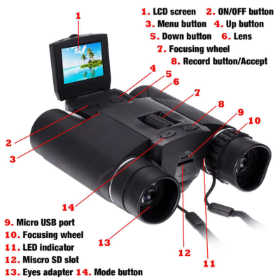 Outdoor Explorer Binoculars with Integrated Camera – 10x Zoom