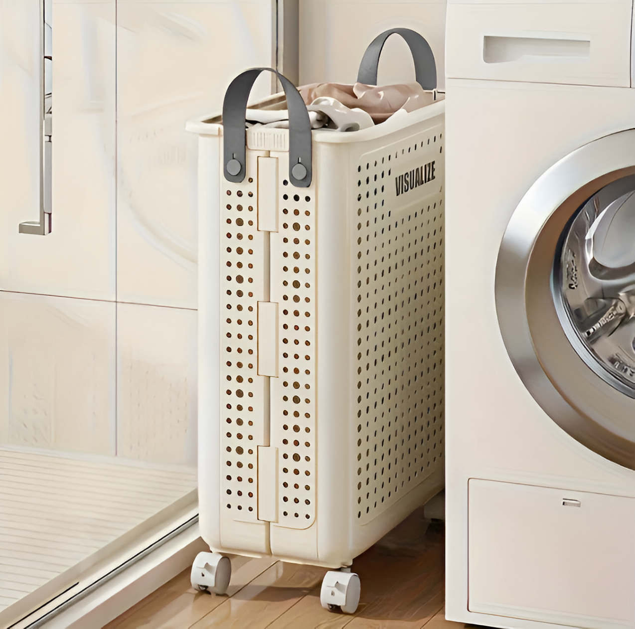 SmartFold Rolling Laundry Basket for Effortless Organization