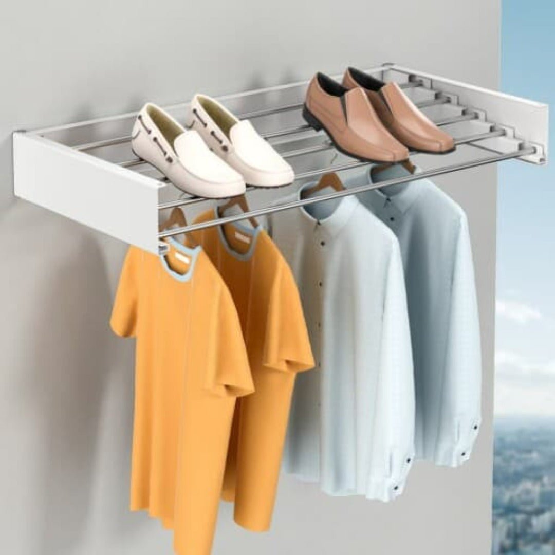 Space-Saving Wall-Mounted Clothes Drying Rack
