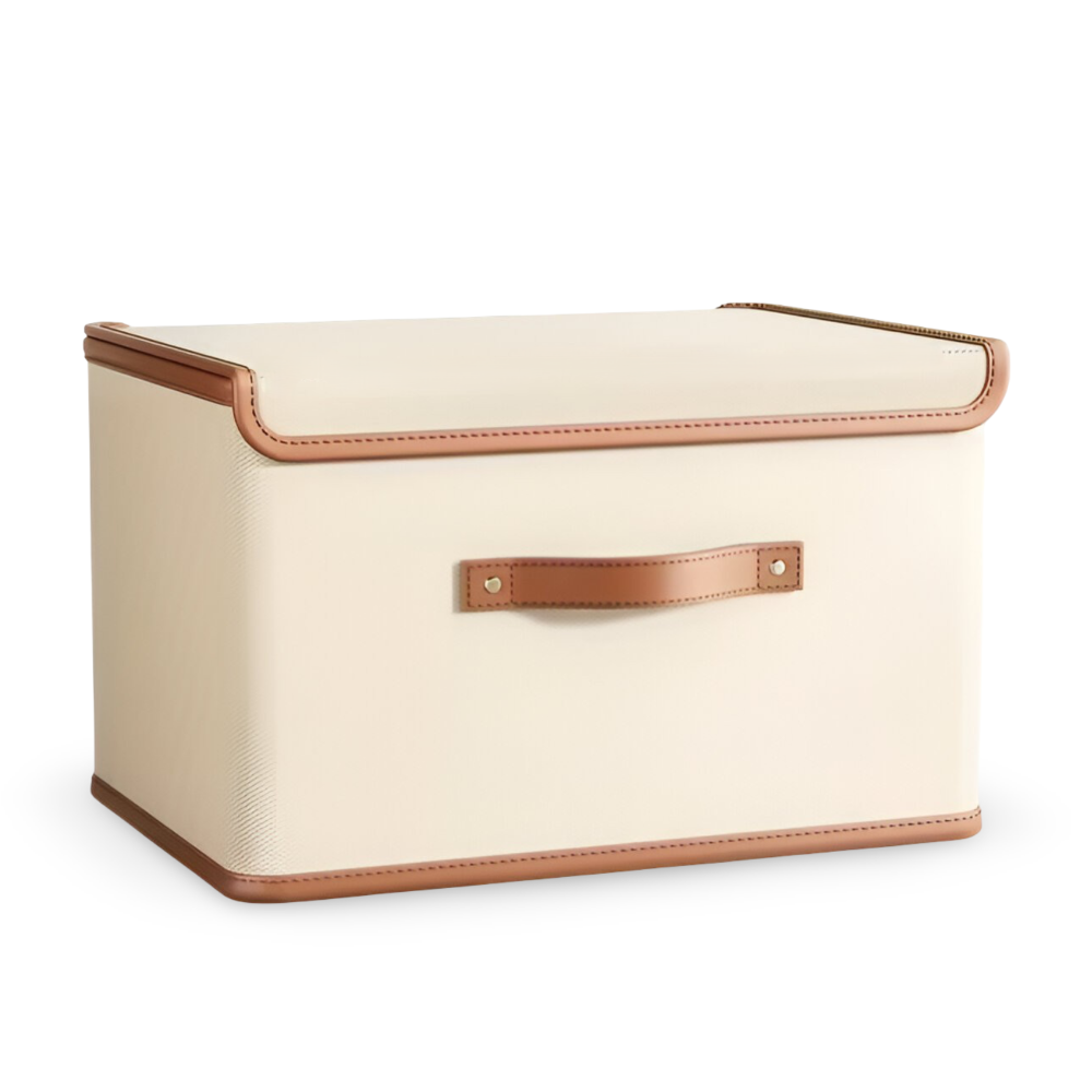 Chic Collapsible Storage Bin with Lid and Durable Handles