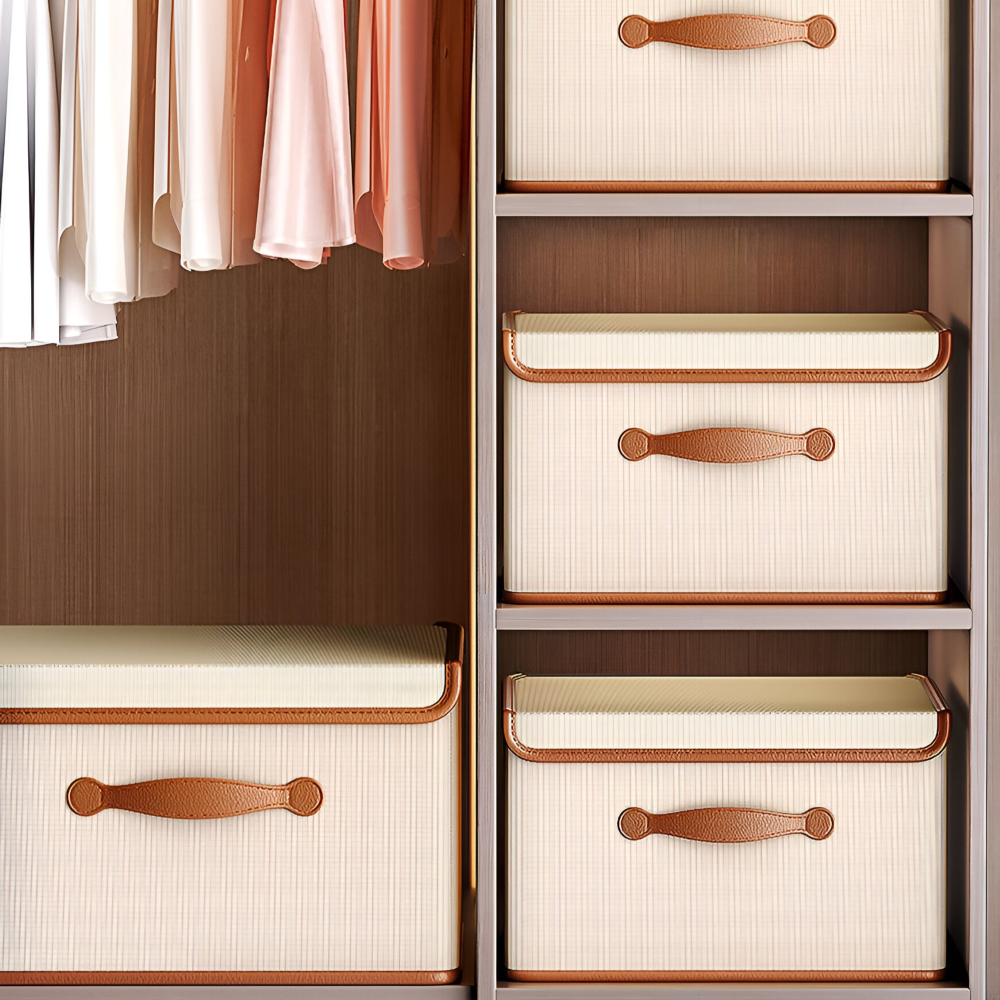 Chic Collapsible Storage Bin with Lid and Durable Handles