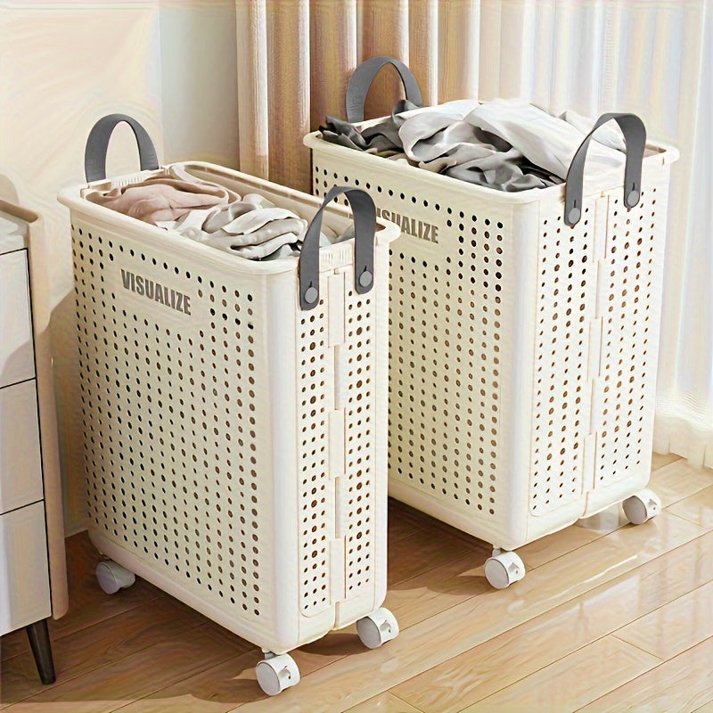 Mobile Laundry Organizer with Foldable Design and Airflow