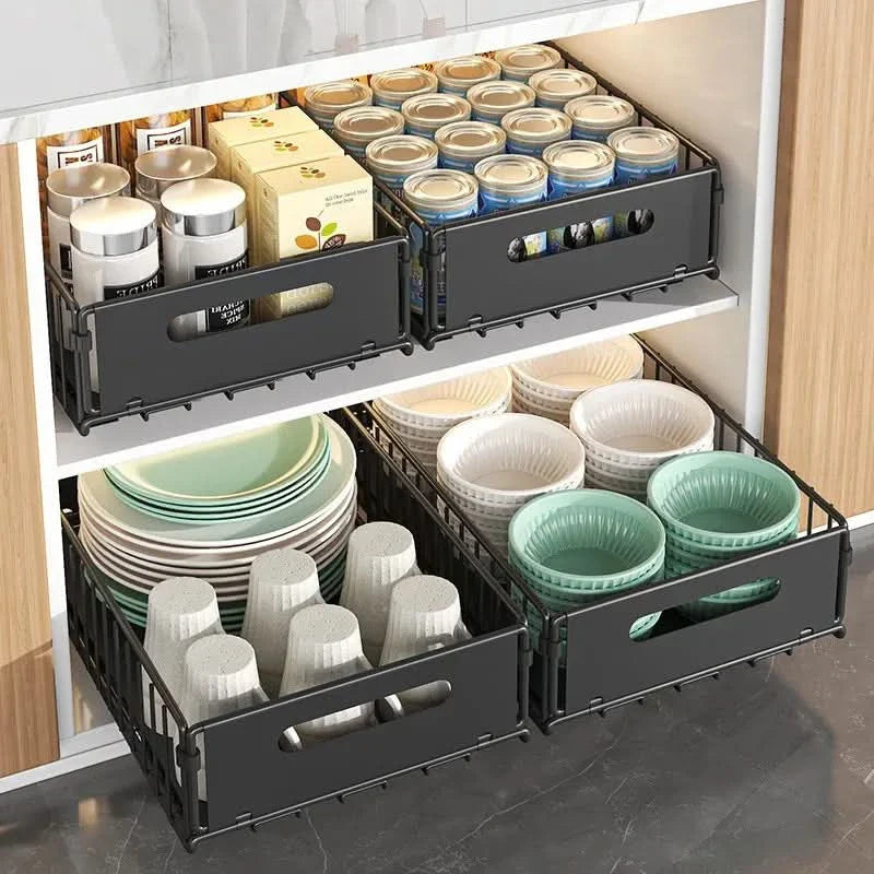 Pull-Out Basket Organizer for Kitchen Storage Solutions