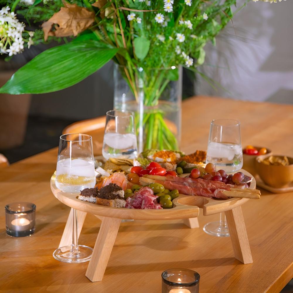 Compact Folding Birch Wood Picnic Table for All Occasions