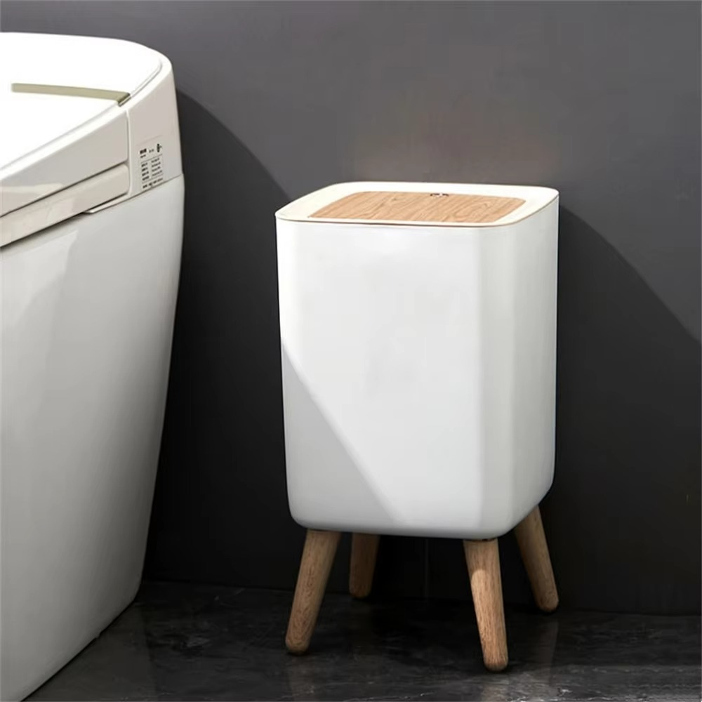 Hands-Free Trash Bin with Odor-Containment Lid – Ideal for Home