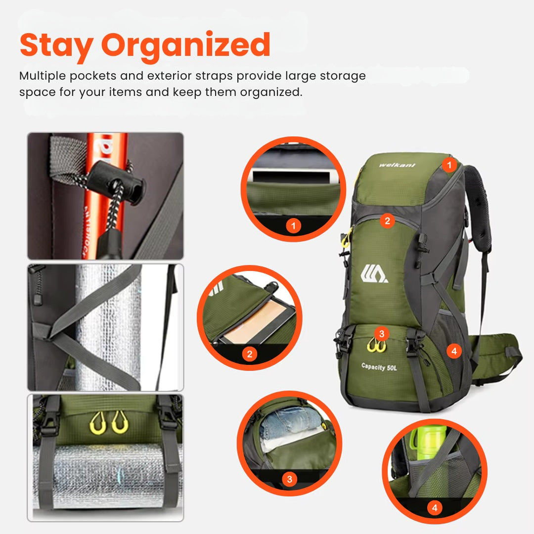 Adventure-Ready 50L Backpack for Ultimate Comfort and Durability