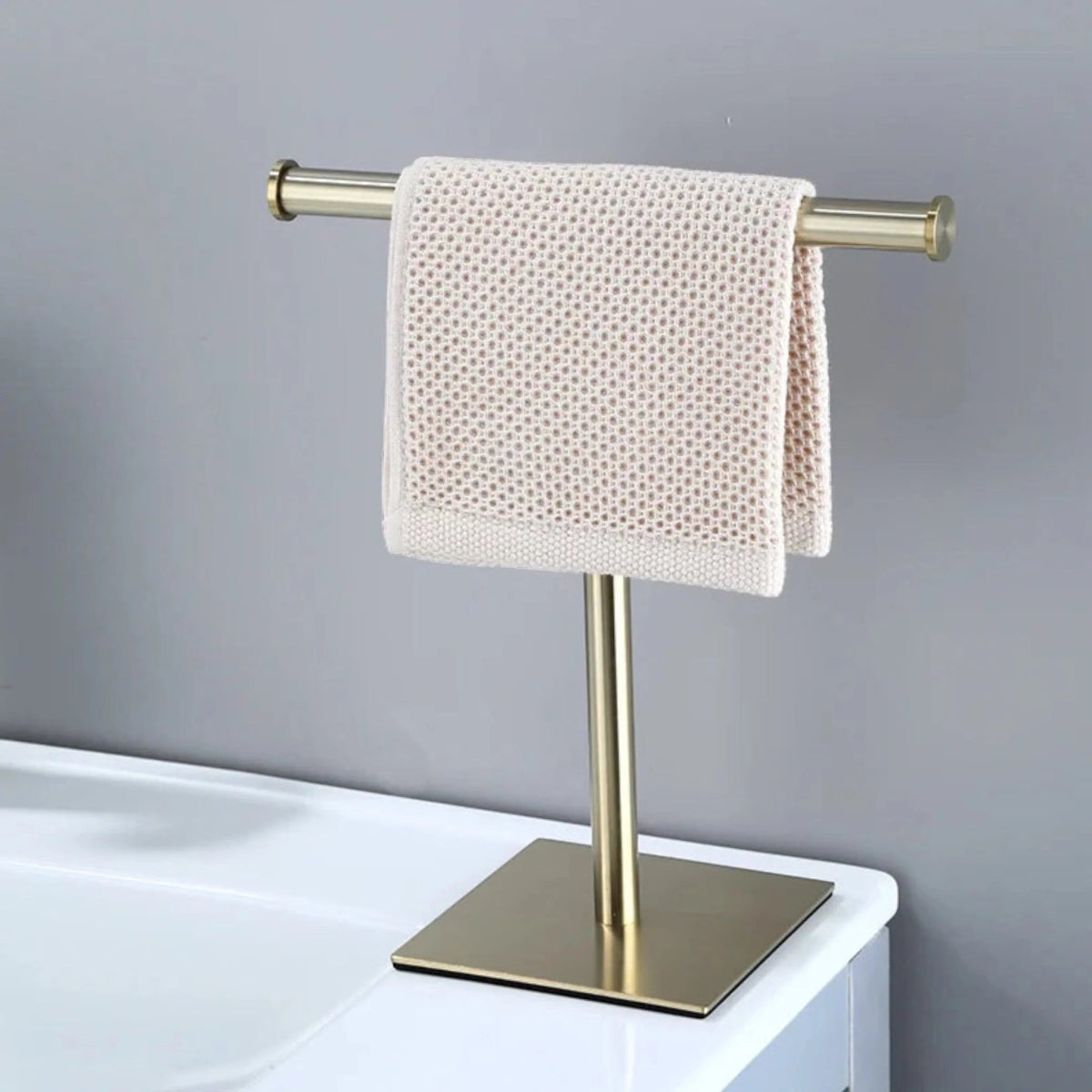 Stylish Freestanding Towel Holder with Durable Metal Frame