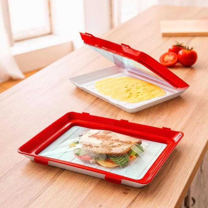 Food Storage Plate | Keeps Groceries Fresh Longer | Elastic Seal Film