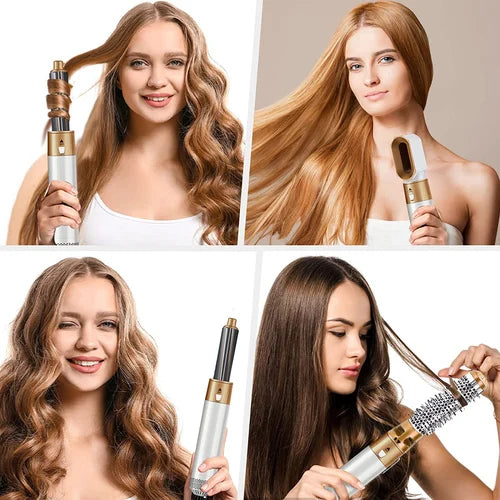 Multi Hair Styler with Attachments for Curling and Smoothing