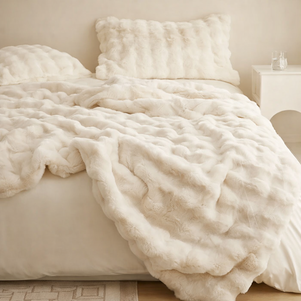 Cozy Luxe Faux Fur Throw Blanket - Soft & Thick