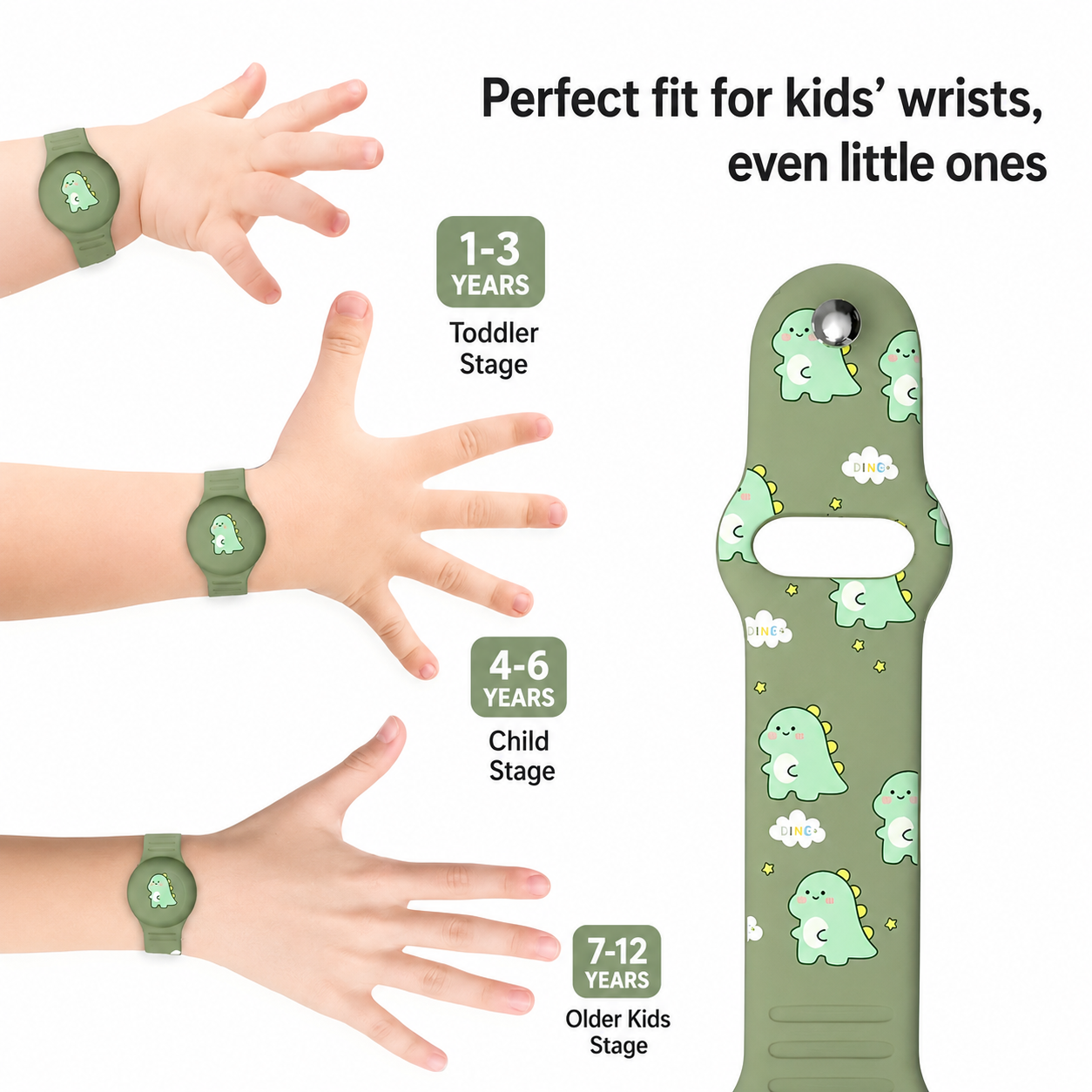 Adjustable Silicone Bracelet with GPS Tracking for Kids