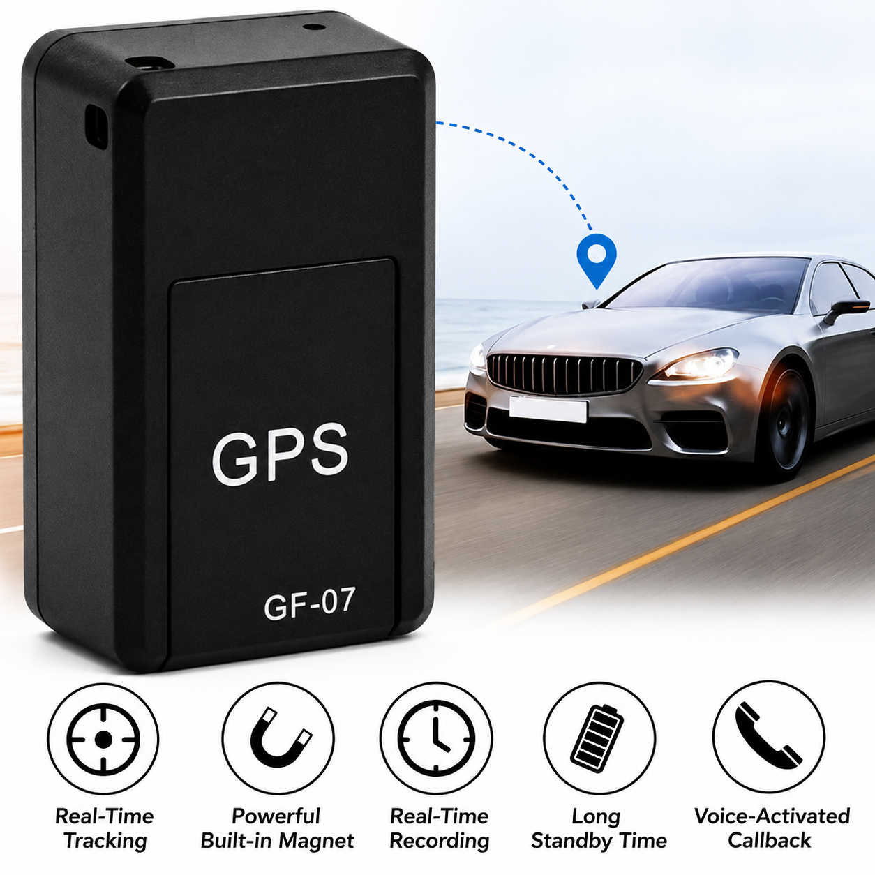 Mini GPS Tracker - Subscription-Free Real-Time Location - Magnetic & Discreet