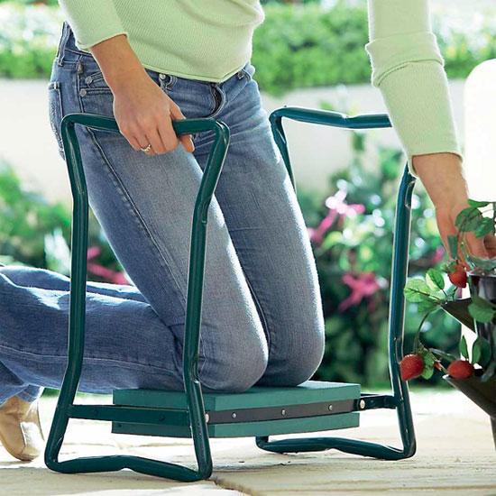 ComfortEase Garden Seat and Kneeling Pad with Tool Storage