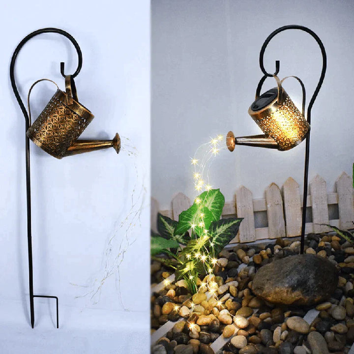 Solar Garden Light | Watering Can Design | Soft Rain Effect Illumination