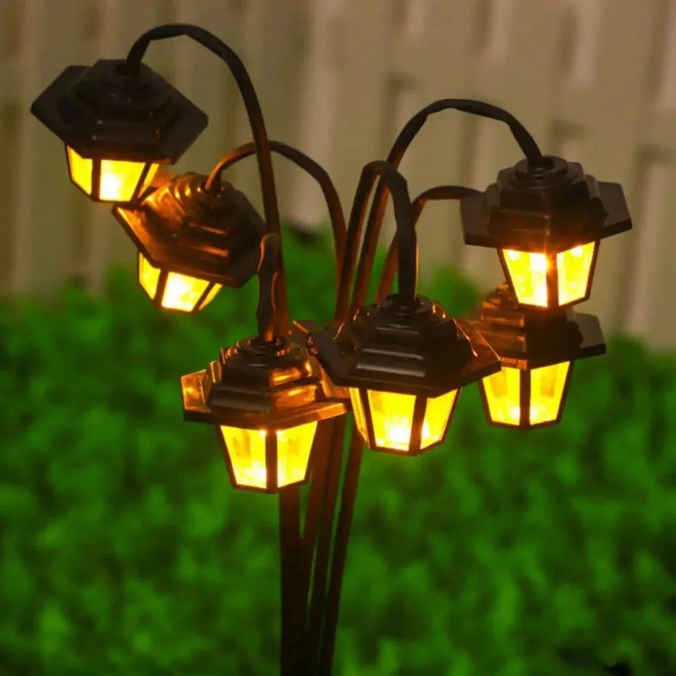 Garden Lantern with Automatic Dusk Sensor - Weatherproof Outdoor Light