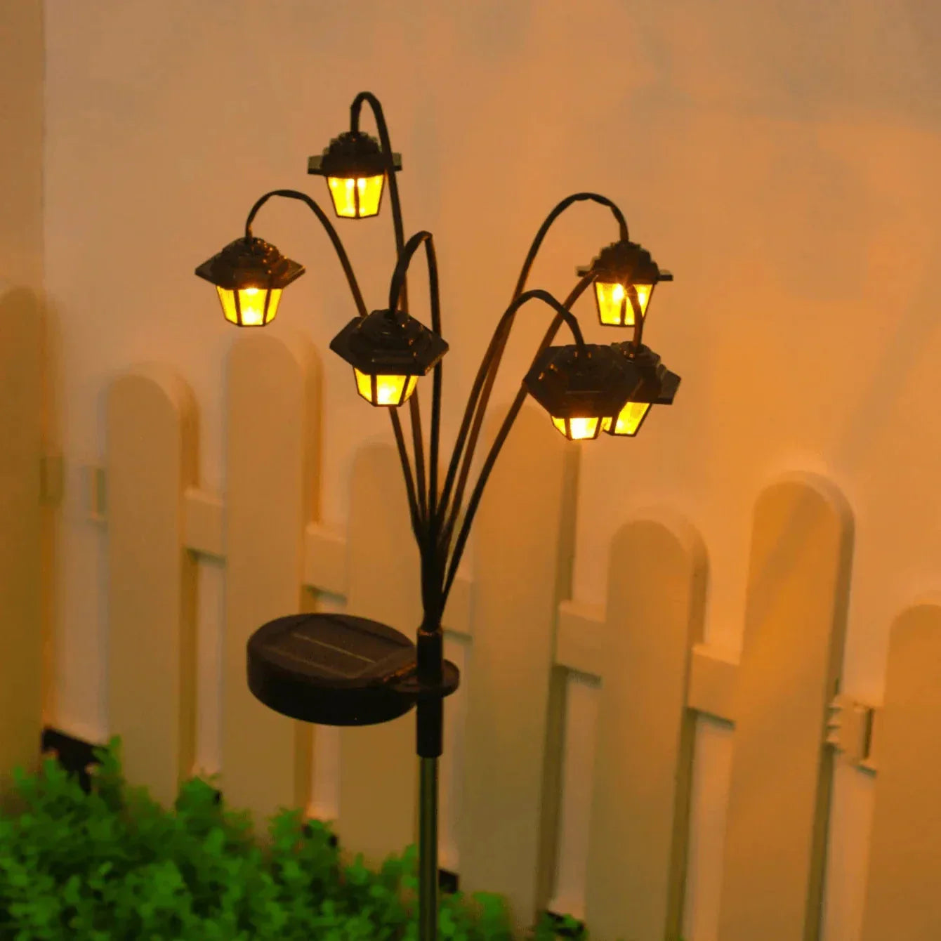 Garden Lantern with Automatic Dusk Sensor - Weatherproof Outdoor Light
