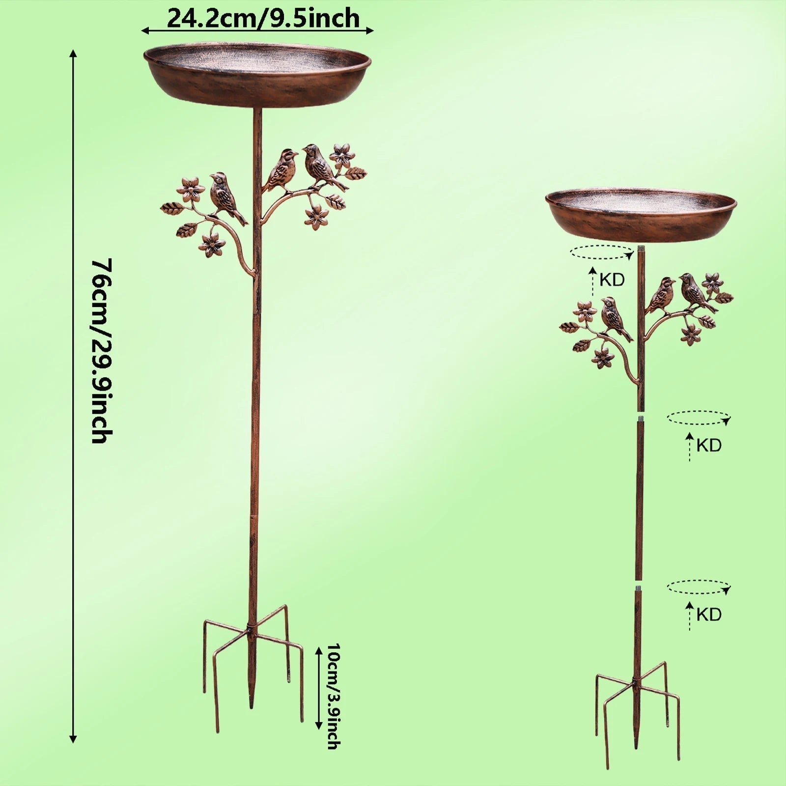 Bird Bath for Garden | Decorative Bowl | Durable Stake