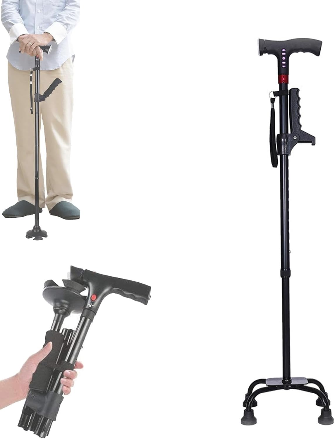 Adjustable Walking Stick with Fall Alarm