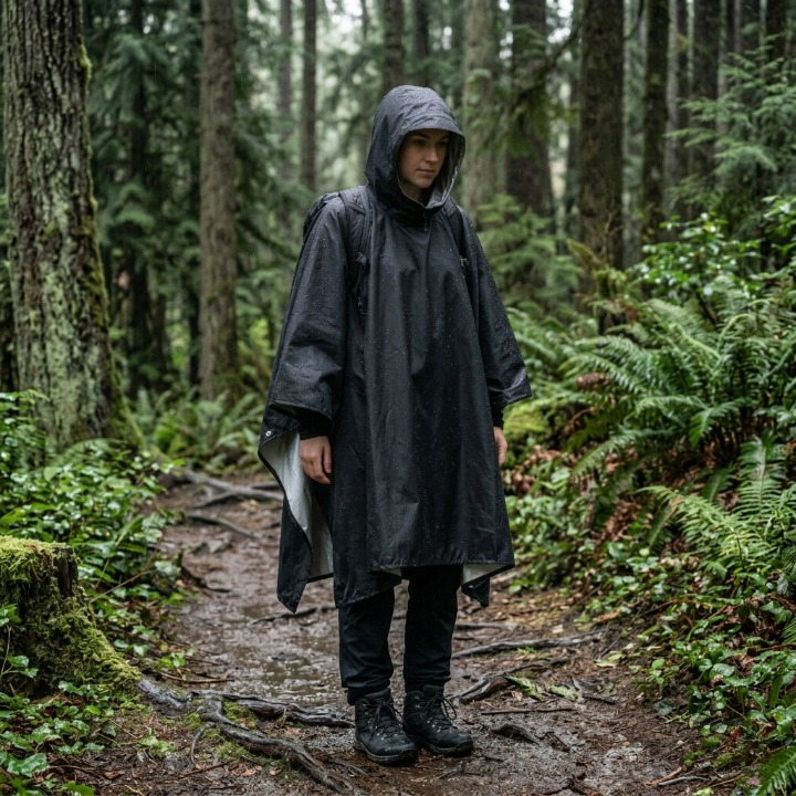 Multi-Functional Waterproof Hooded Poncho – Tarp and Sleeping Bag Protector