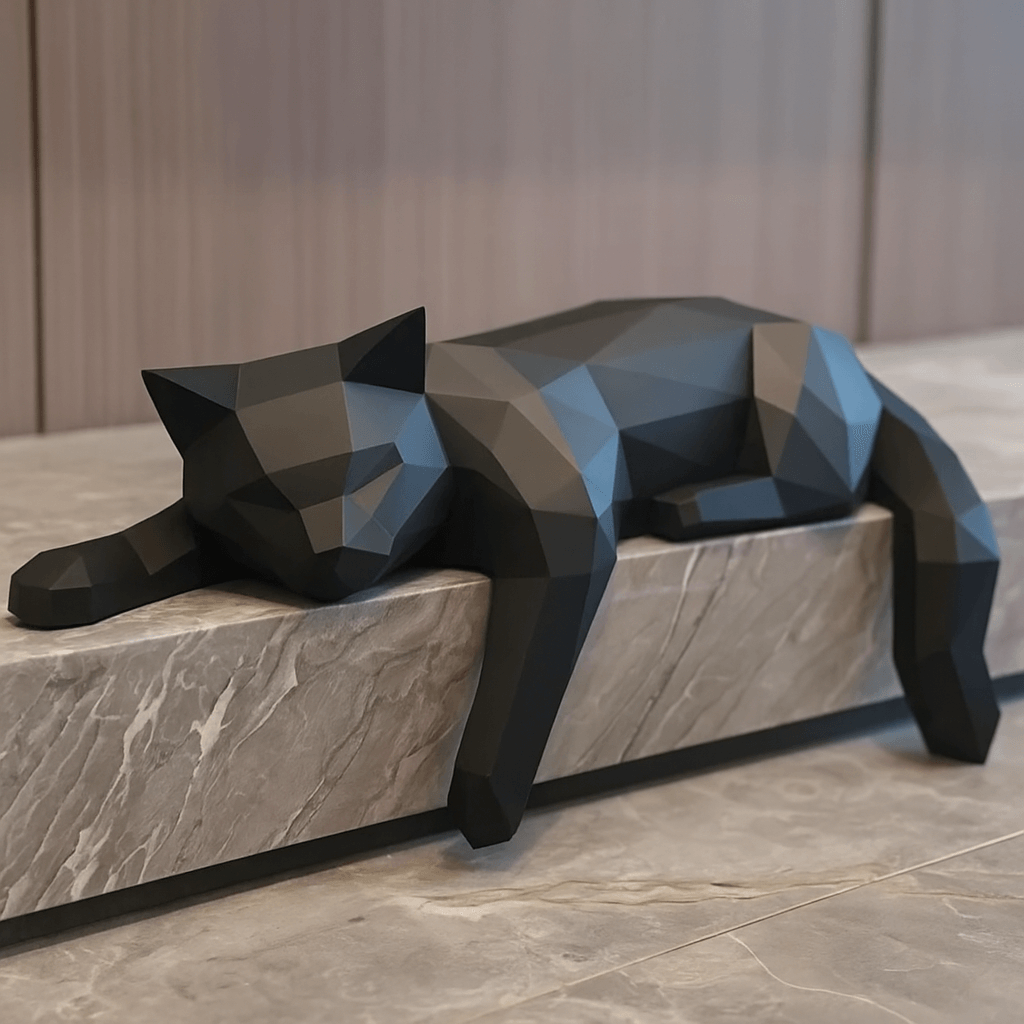 Chic Feline Art Piece for Modern Home Elegance