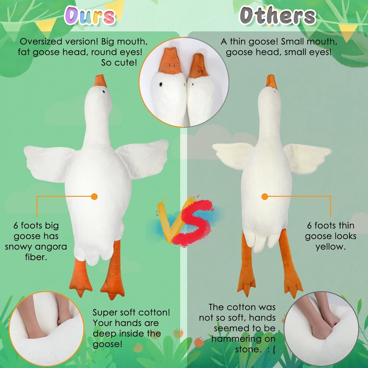 Delightful Goose Plush Companion - Soft, Cozy Pillows in Various Sizes
