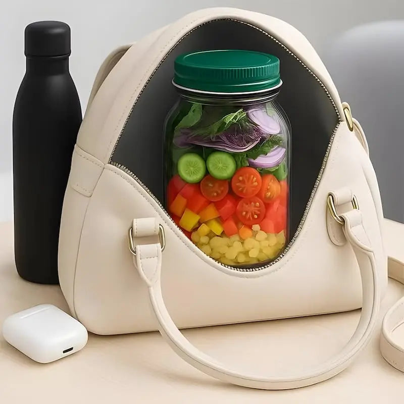 Glass Salad Container | Side Opening | Airtight Screw Lid