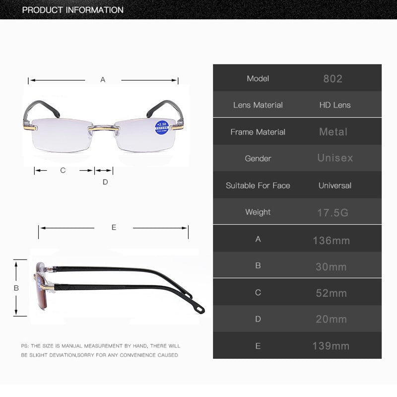 Multi-Focal Glasses | Lightweight TR Frame | Scratch-Resistant, Water-Repellent