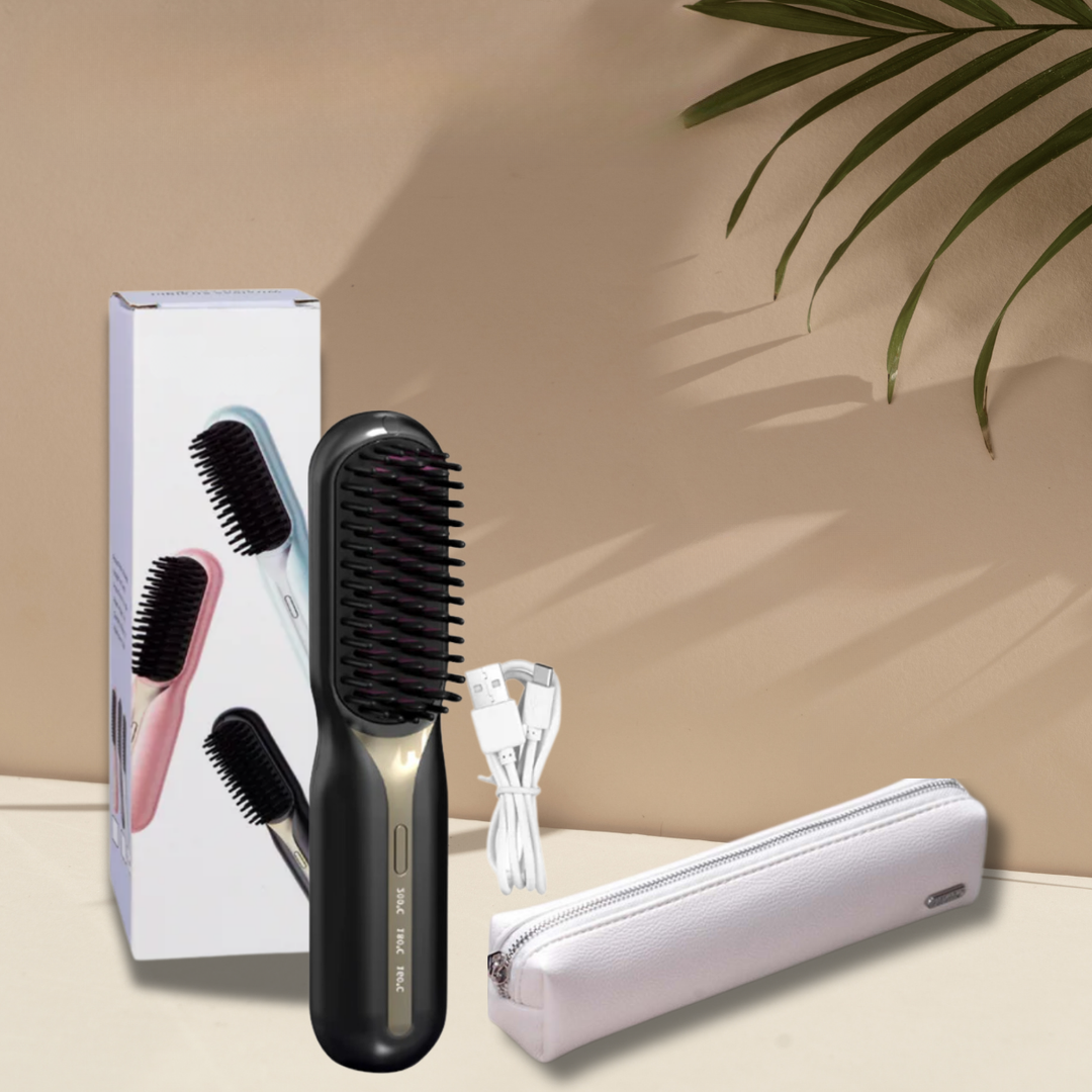 Cordless Straightening Brush for Quick Styling & Shiny Hair