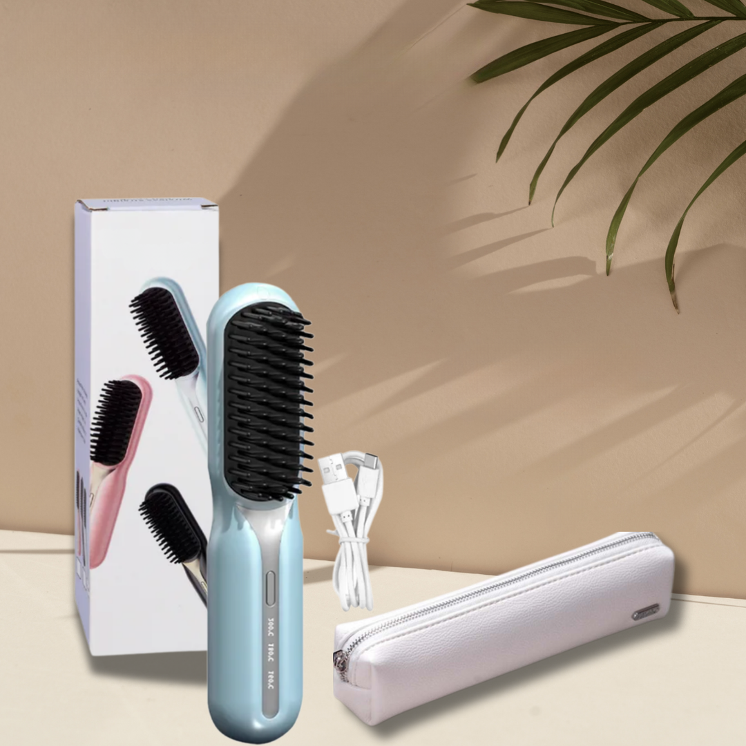 Cordless Straightening Brush for Quick Styling & Shiny Hair