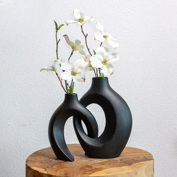 Artistic Interlace Ceramic Flower Vase - Stunning Centerpiece