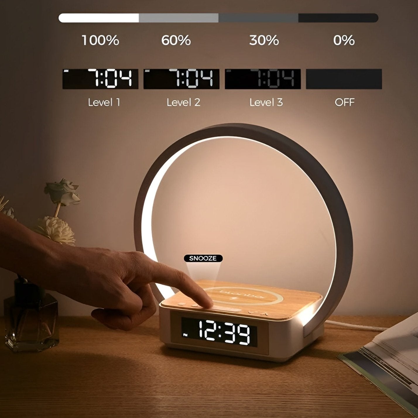 LumiCharge 3-in-1 Smart LED Lamp with Wireless Charging & Alarm