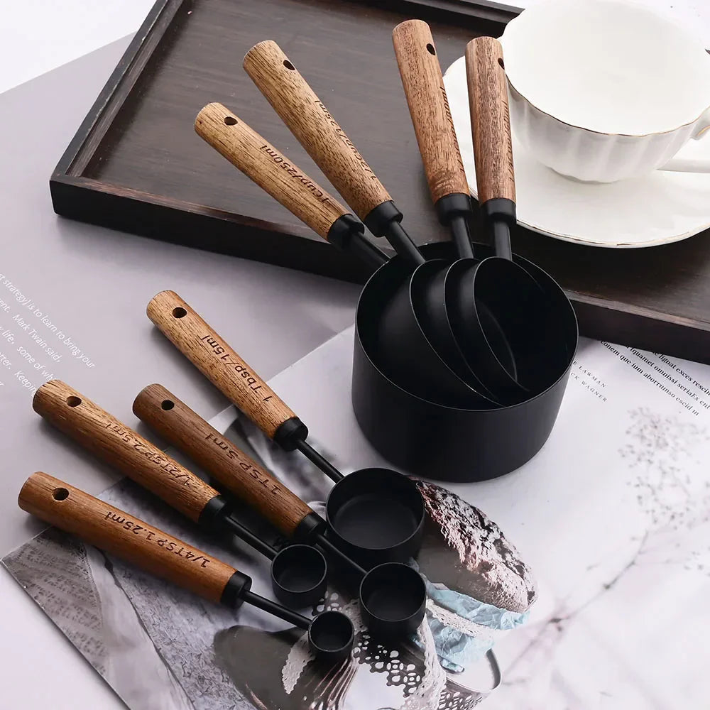 Elegant Gold-Finished Measuring Cups and Spoons Set