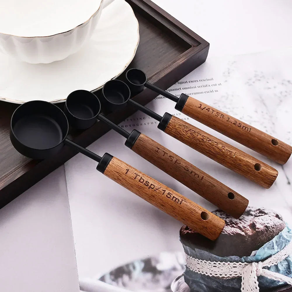 Elegant Gold-Finished Measuring Cups and Spoons Set