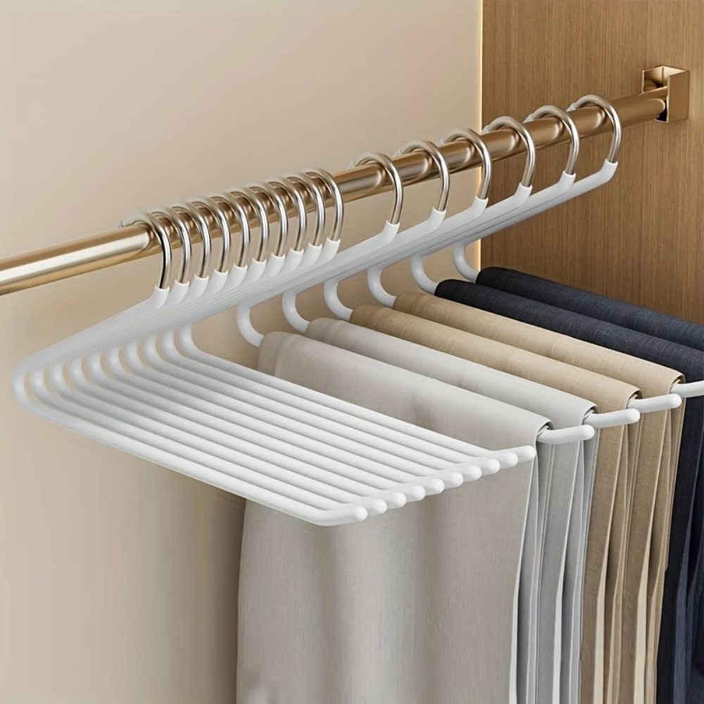 Stainless Steel Z-Design Pants Hangers - Set of 10