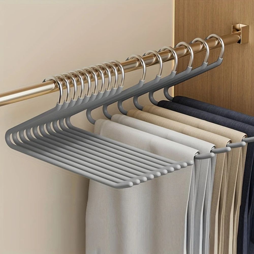Stainless Steel Z-Design Pants Hangers - Set of 10