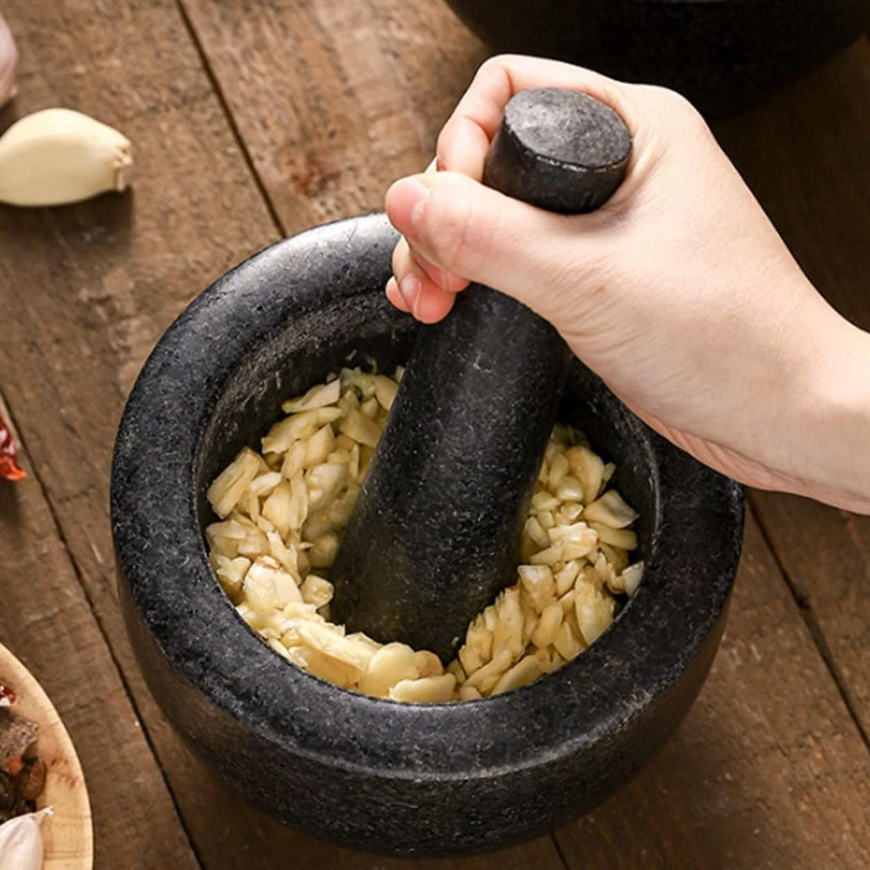 Natural Stone Grinder Bowl and Pestle – Timeless Kitchen Tool
