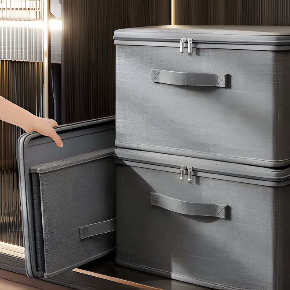 Versatile Fabric Organizer Box with Dust-Proof Lid