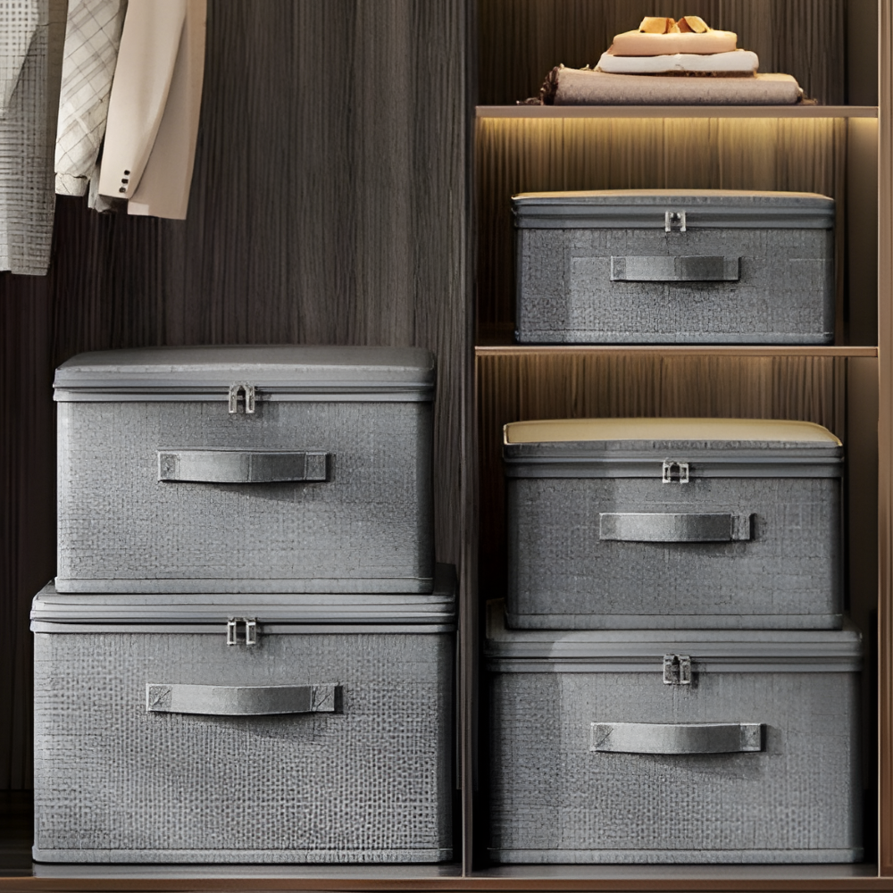 Versatile Fabric Organizer Box with Dust-Proof Lid