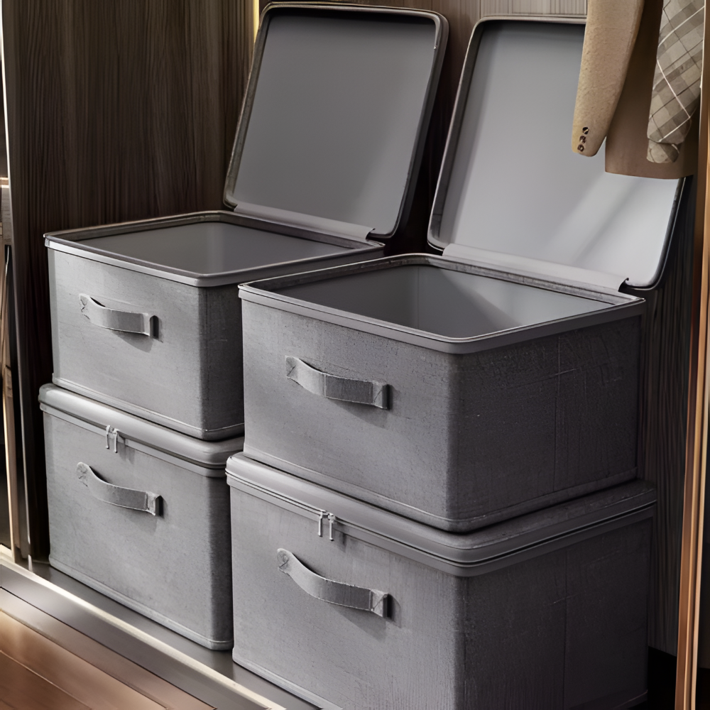 Versatile Fabric Organizer Box with Dust-Proof Lid