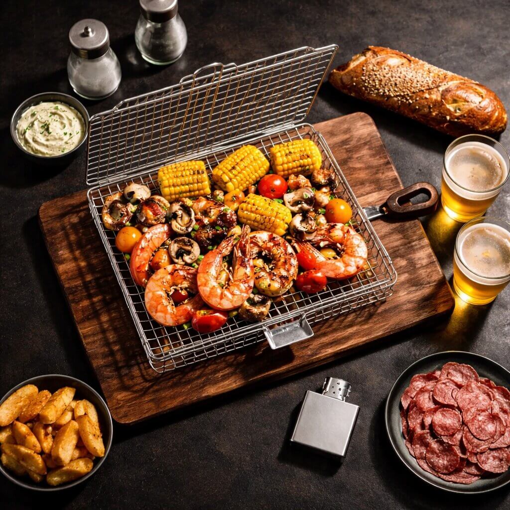 Stainless Steel Grill Basket for Even Heat Distribution - BBQ Tool