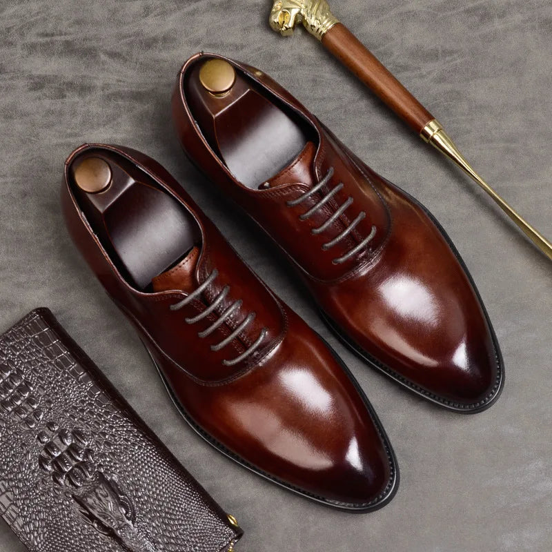 Sophisticated Faux Leather Oxfords for Men's Formal Wear