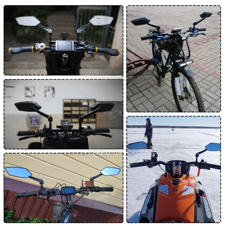 Universal Handlebar Mounted 360° Rearview Mirror for Bicycles, Left & Right