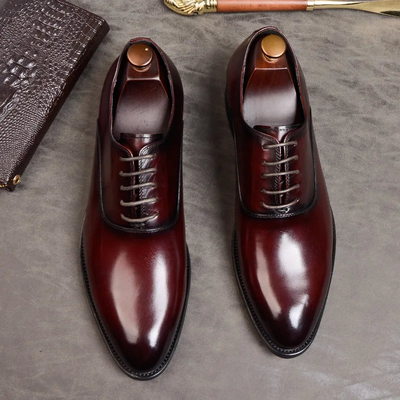 Sophisticated Faux Leather Oxfords for Men's Formal Wear