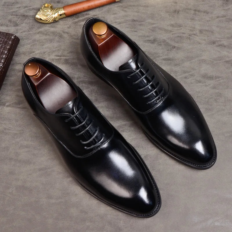 Sophisticated Faux Leather Oxfords for Men's Formal Wear
