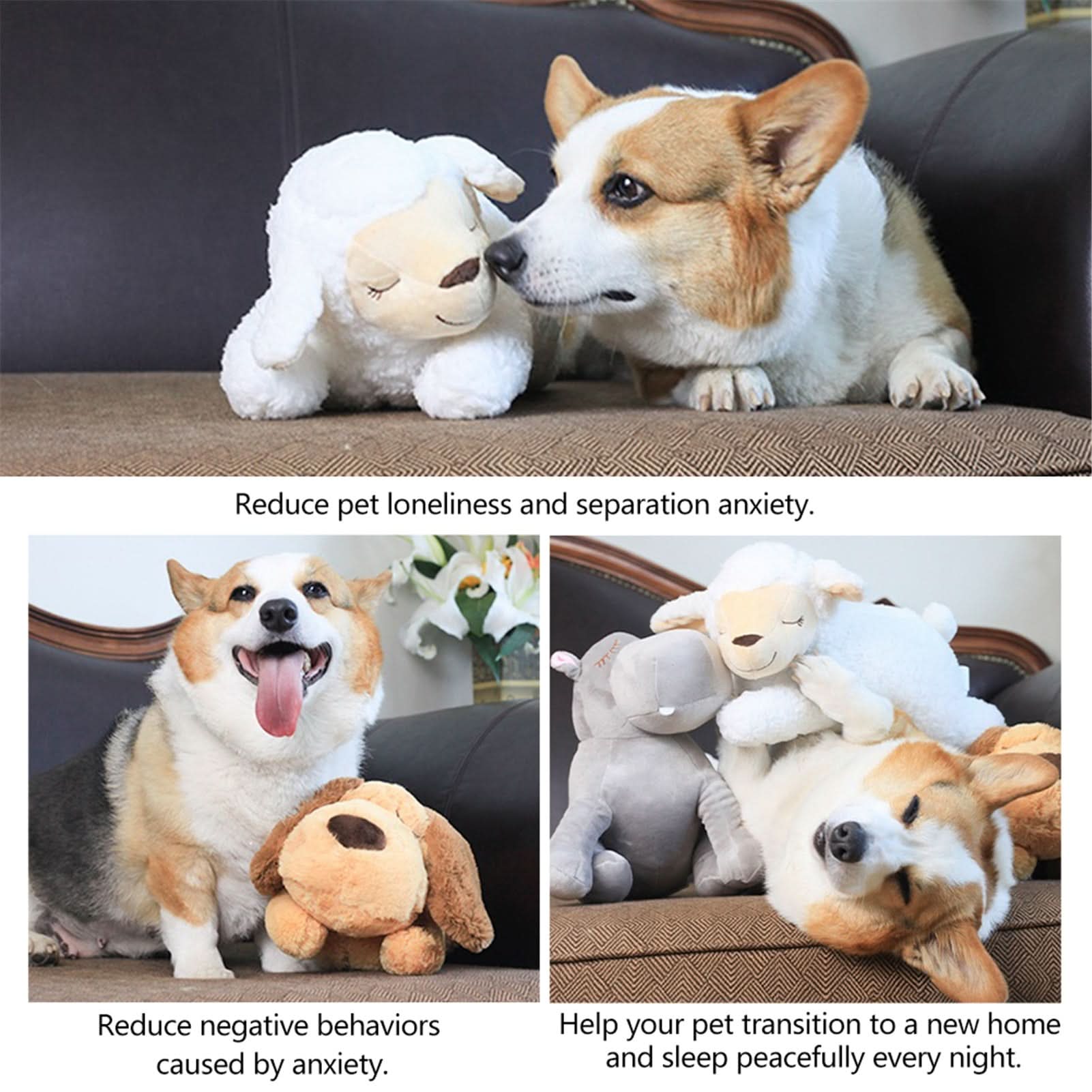 Comforting Cuddle Companion with Heartbeat for Puppies