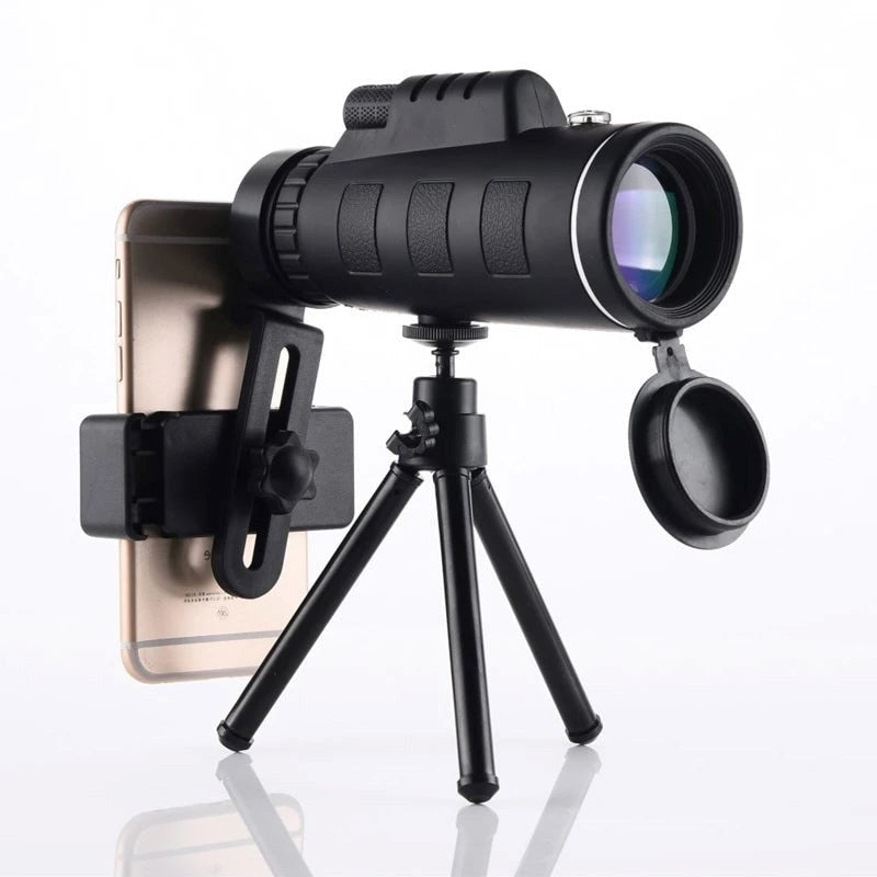 Compact High-Definition Monocular with Smartphone Mount & Tripod