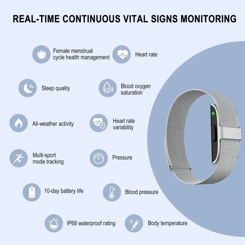 Smart Fitness Tracker with Heart Rate Monitor – IP68 Waterproof Band