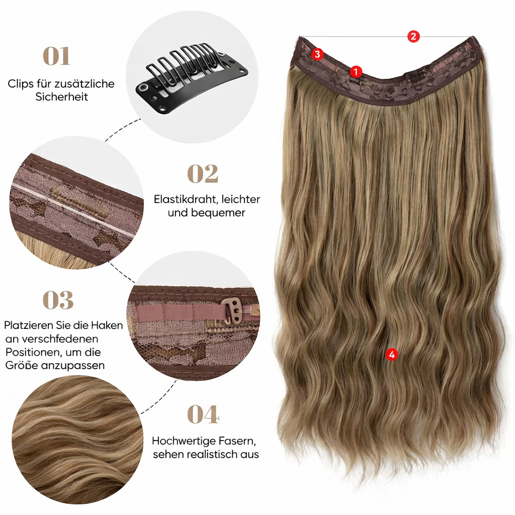 Hair Wig | Instant Volume Boost | Invisible Halo Extensions